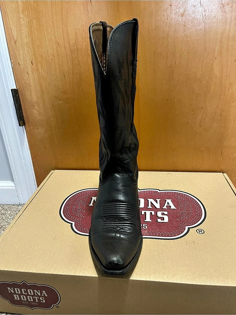 Nocona Boots N.L. 1602 Black Leather Western Boots US 9 B